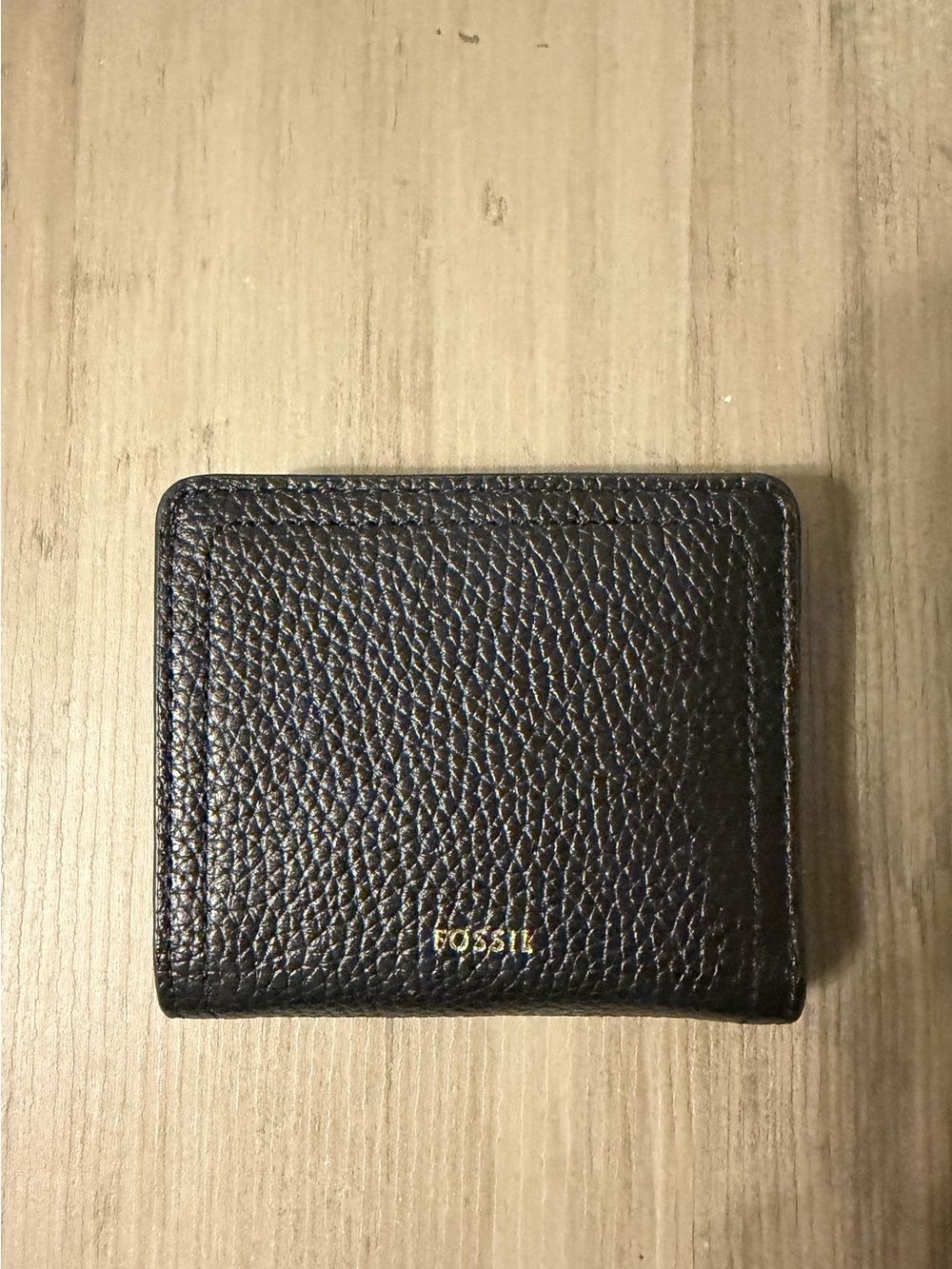Fossil Black Pebbled Leather Card & Key Wallet